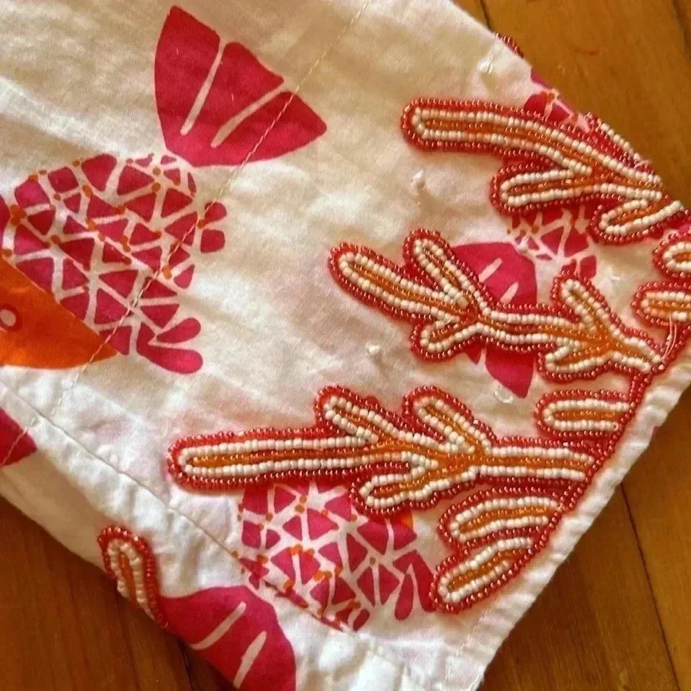 Barbara  Gerwit fish beaded coral tunic - Picture 6 of 10